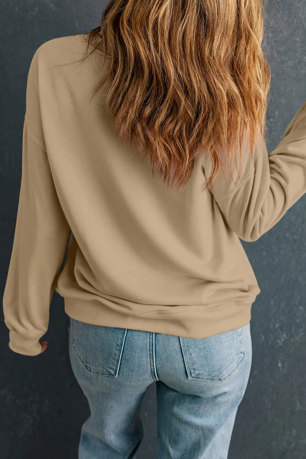 Plus Size Round Neck Long Sleeve Sweatshirt