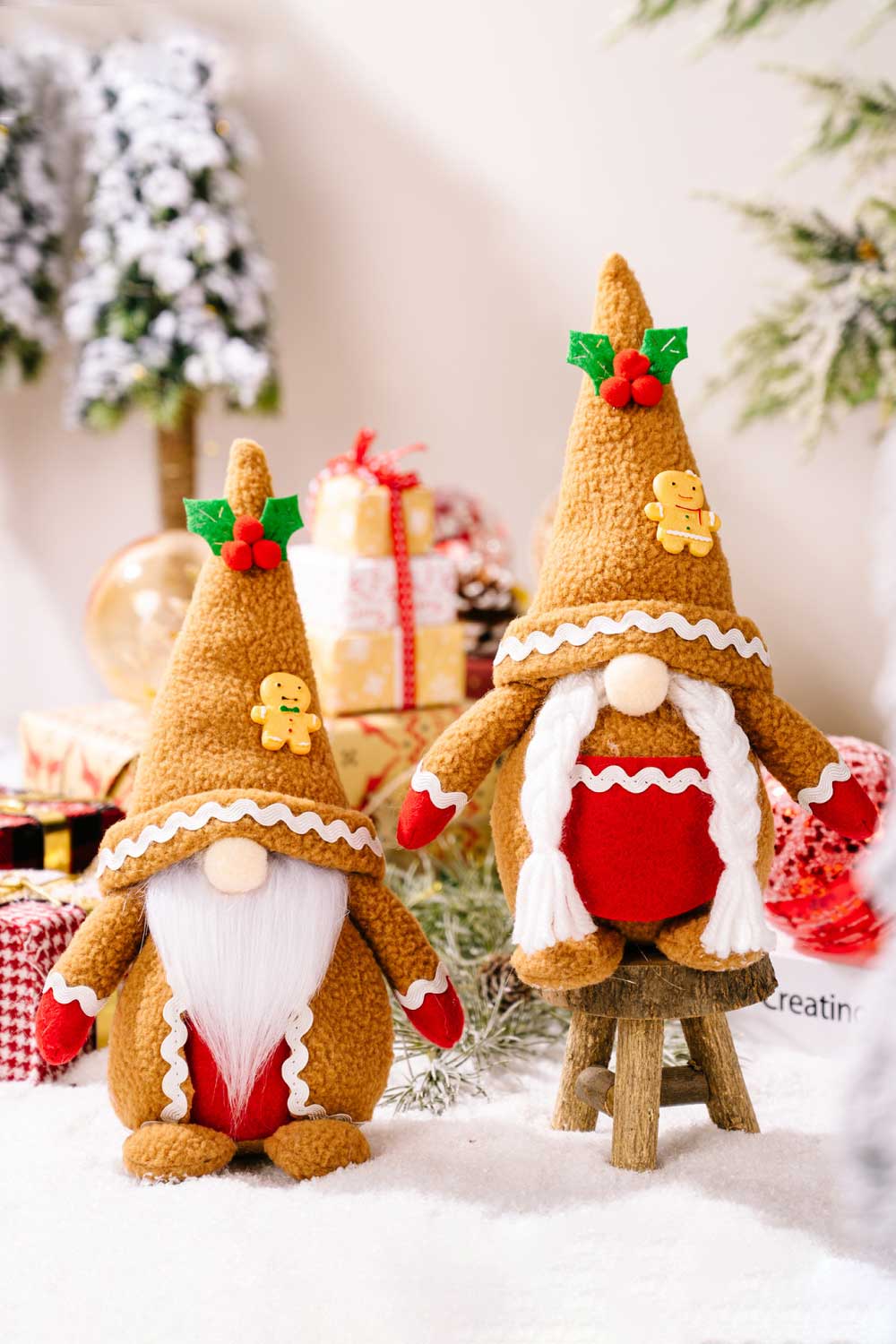 2-Pack Christmas Gingerbread Gnomes