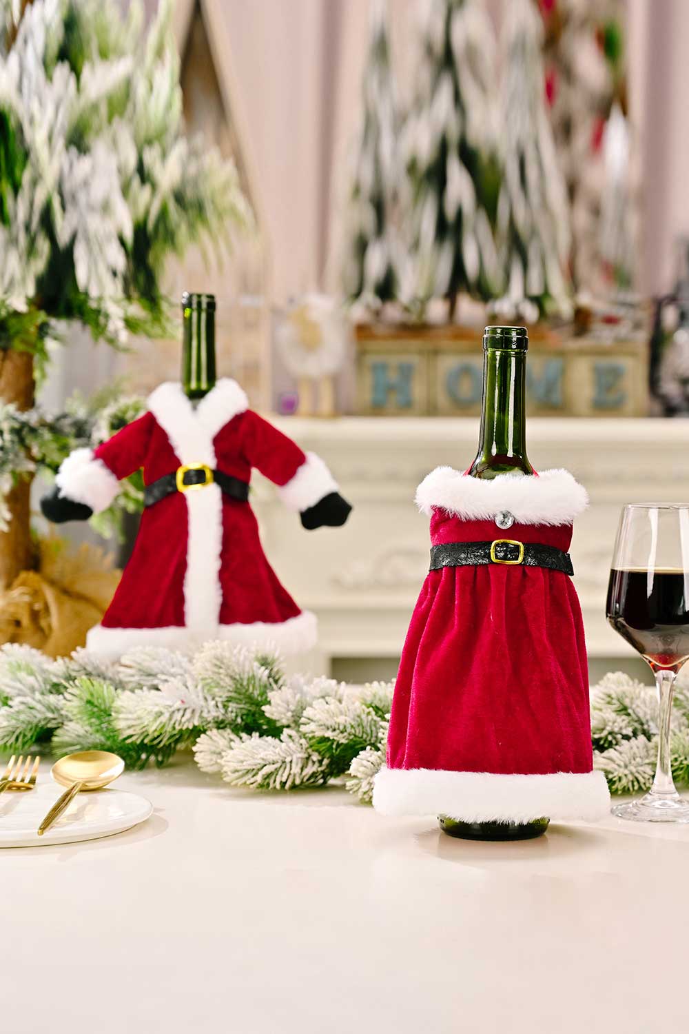 2-Pack Christmas Dress Wine Bottle Covers