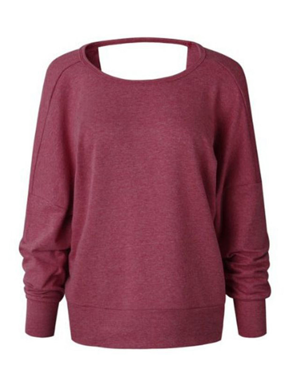 Backless Round Neck Long Sleeve Sweatshirt