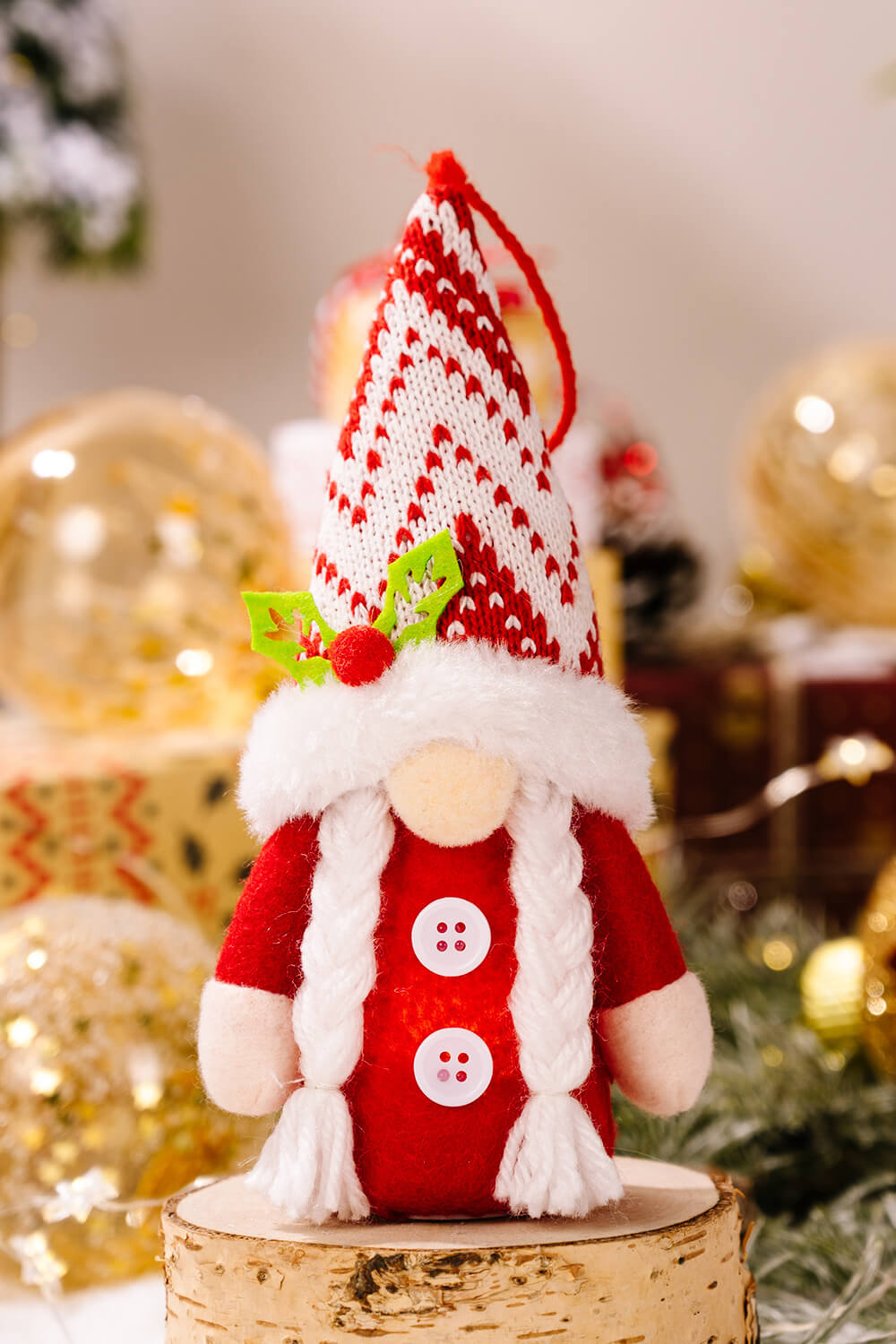 4-Pack Christmas Light-Up Faceless Gnome Hanging Widgets