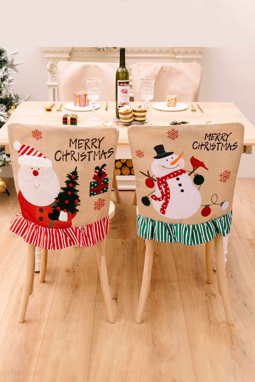 2-Pack Christmas Snowman Chair Covers