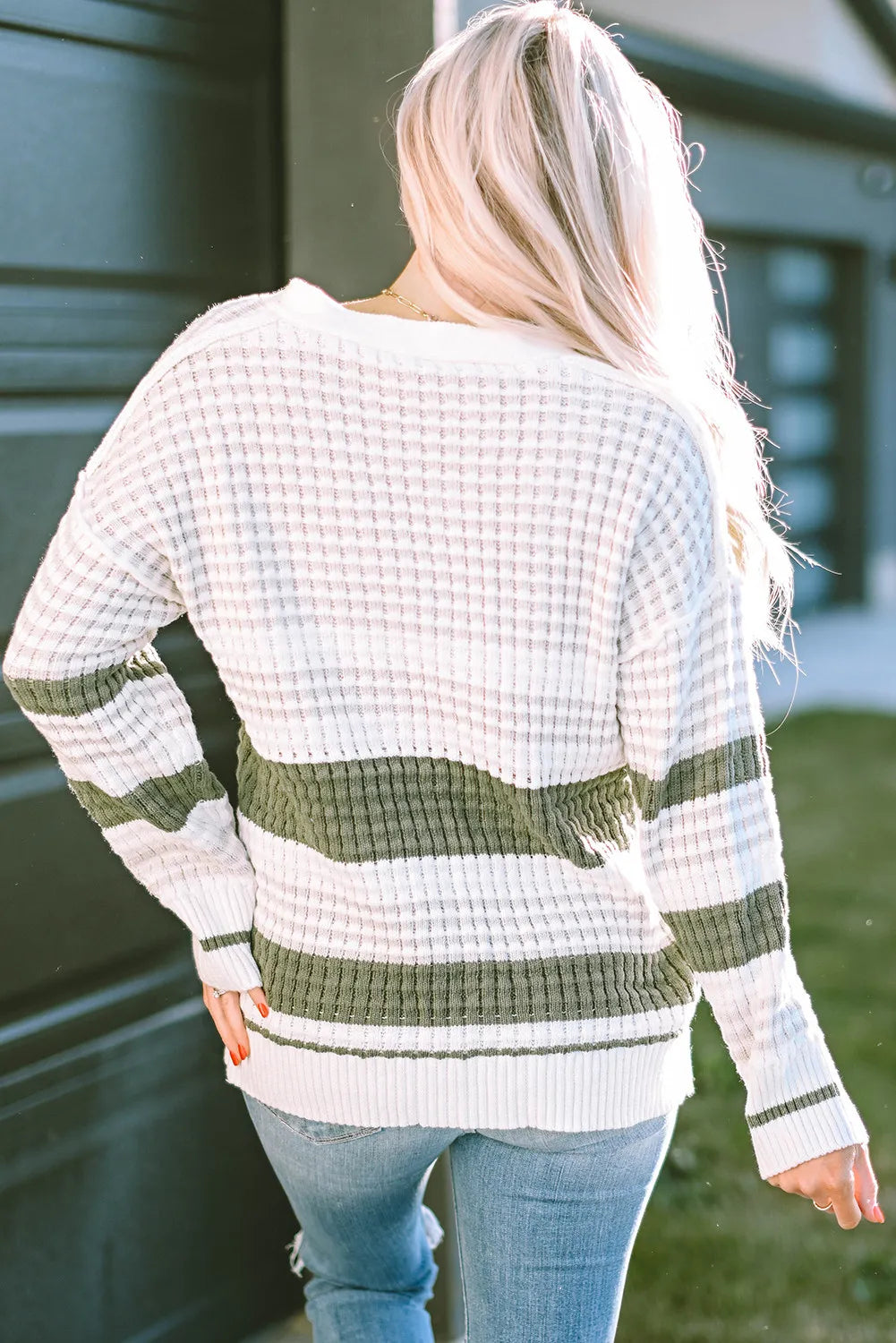 Striped Button Down Cardigan