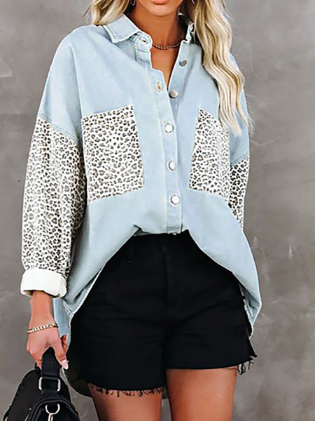 New Long sleeved Polo Collar Cardigan Chiffon Top