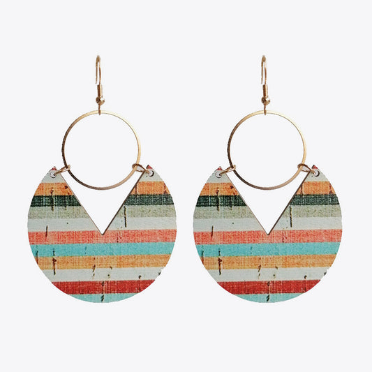 Ms.Pac-Man Shape Wooden Dangle Earrings