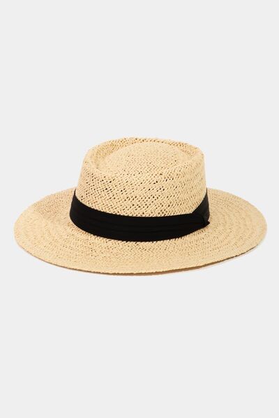 Fame Straw Braided Pork Pie Hat